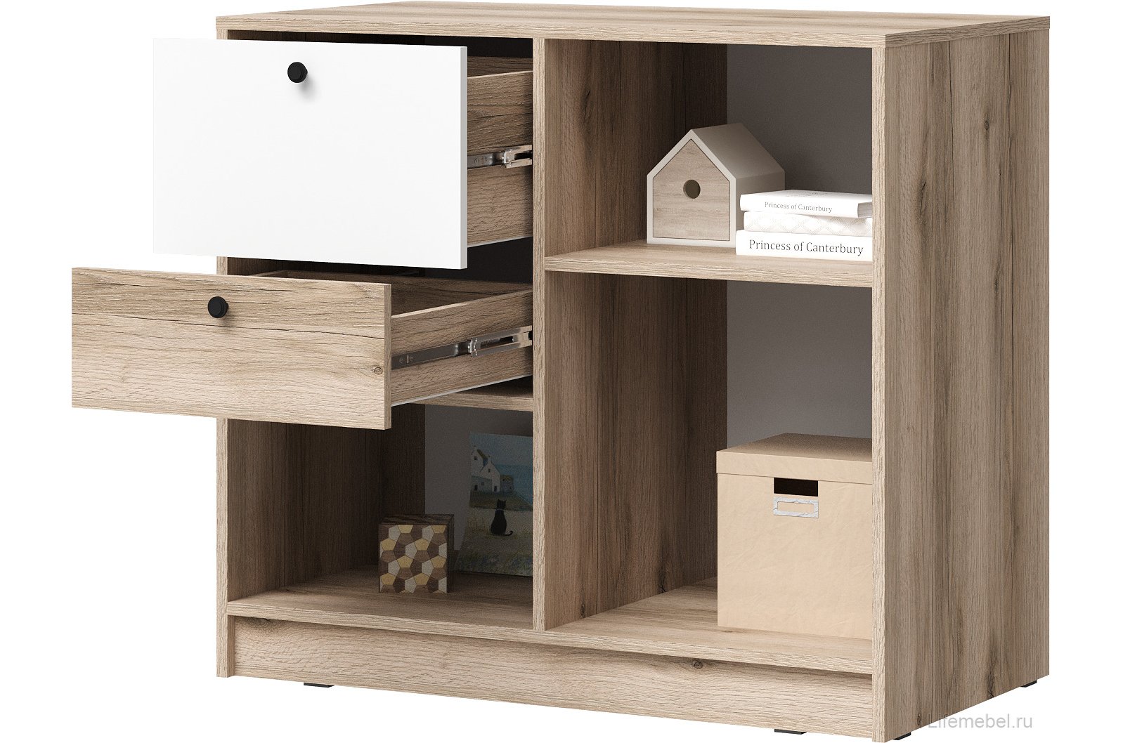 Комплект детской мебели Кинд супермат белый / дуб делано комплектация 4