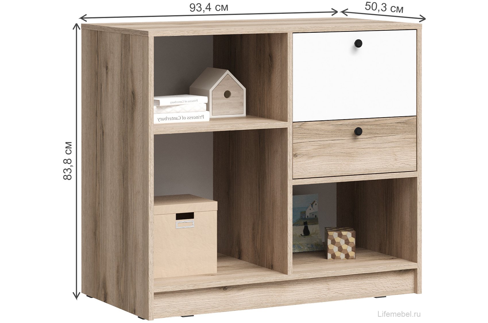 Комплект детской мебели Кинд супермат белый / дуб делано комплектация 4