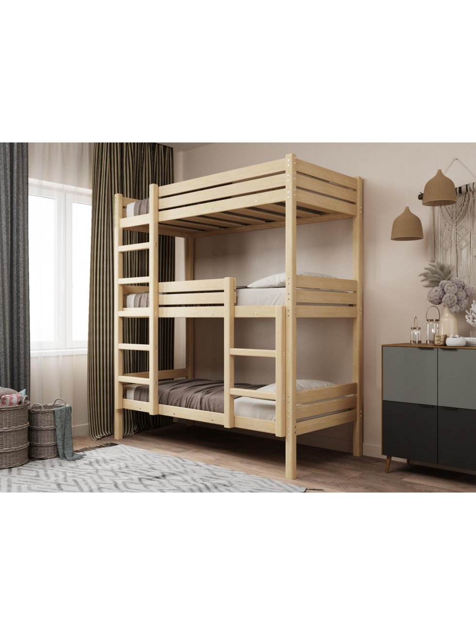 Трехъярусная кровать Офелия 80х160