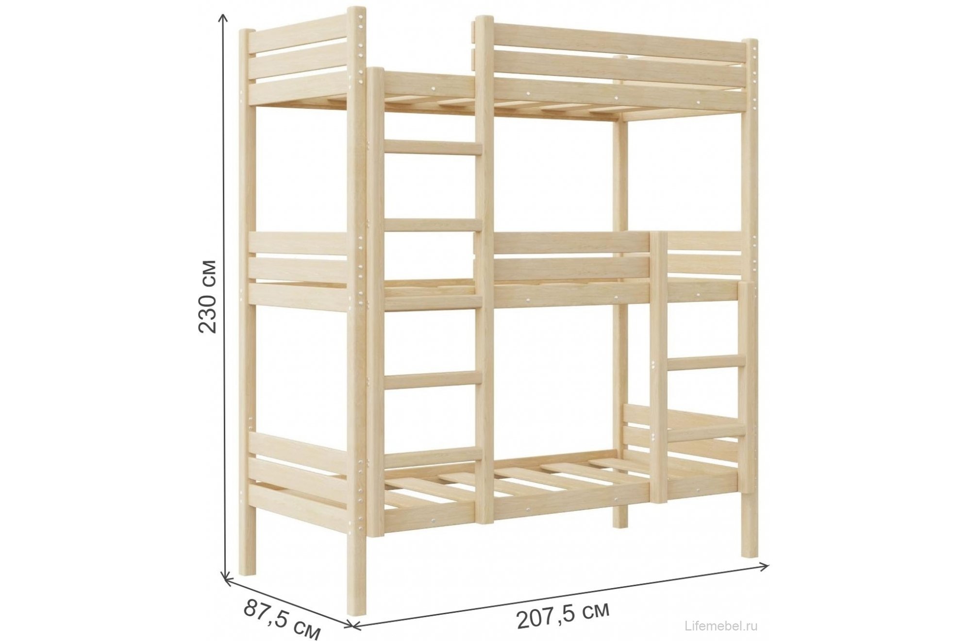 Трехъярусная кровать Офелия 80х200