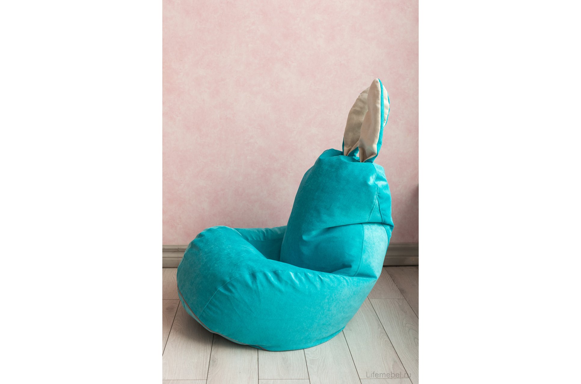 Пуф-мешок Зайчик бирюзовый