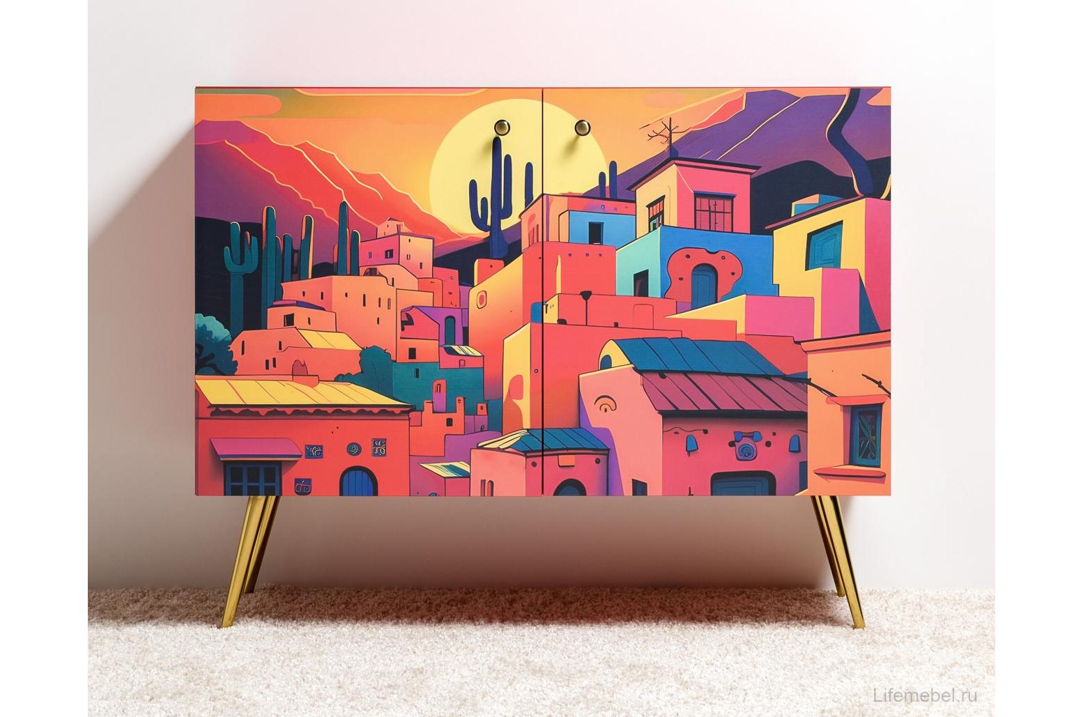 Тумба Кармин 16.230.03 красный / белый