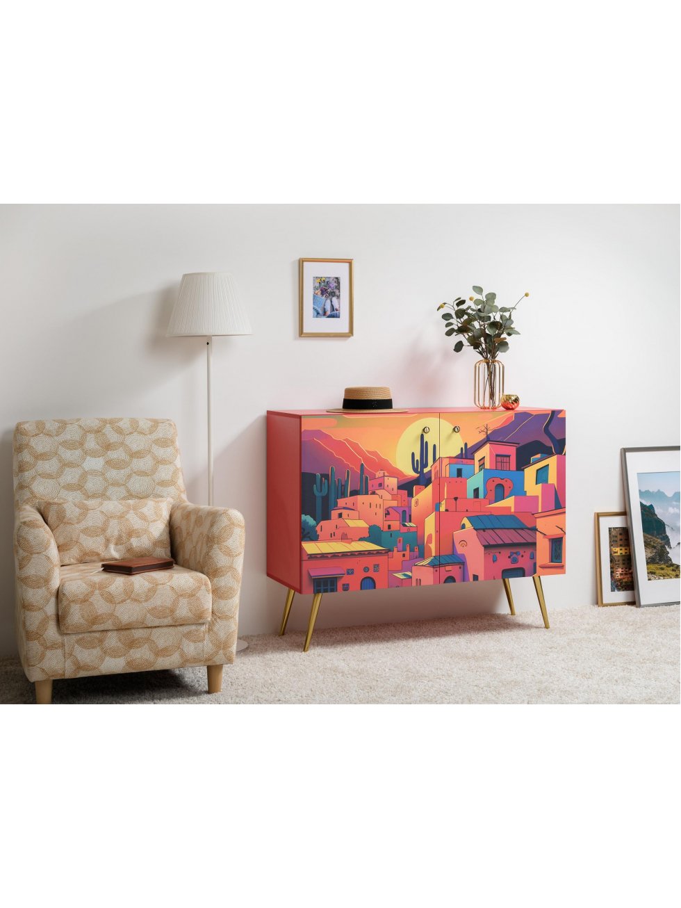 Тумба Кармин 16.230.03 красный / белый