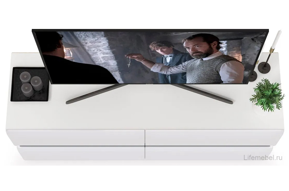 Модульная гостиная Сейдиль белый премиум / черный / белый глянец комплектация 2