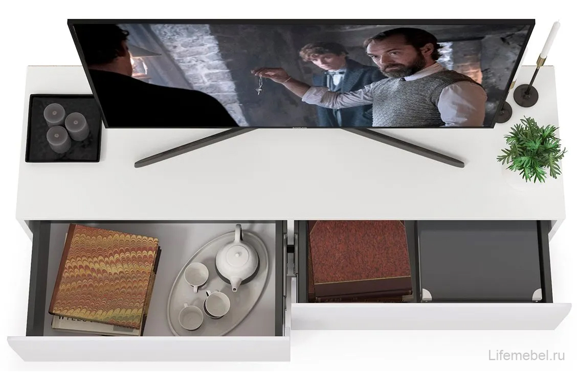 Модульная гостиная Сейдиль белый премиум / черный / белый глянец комплектация 2