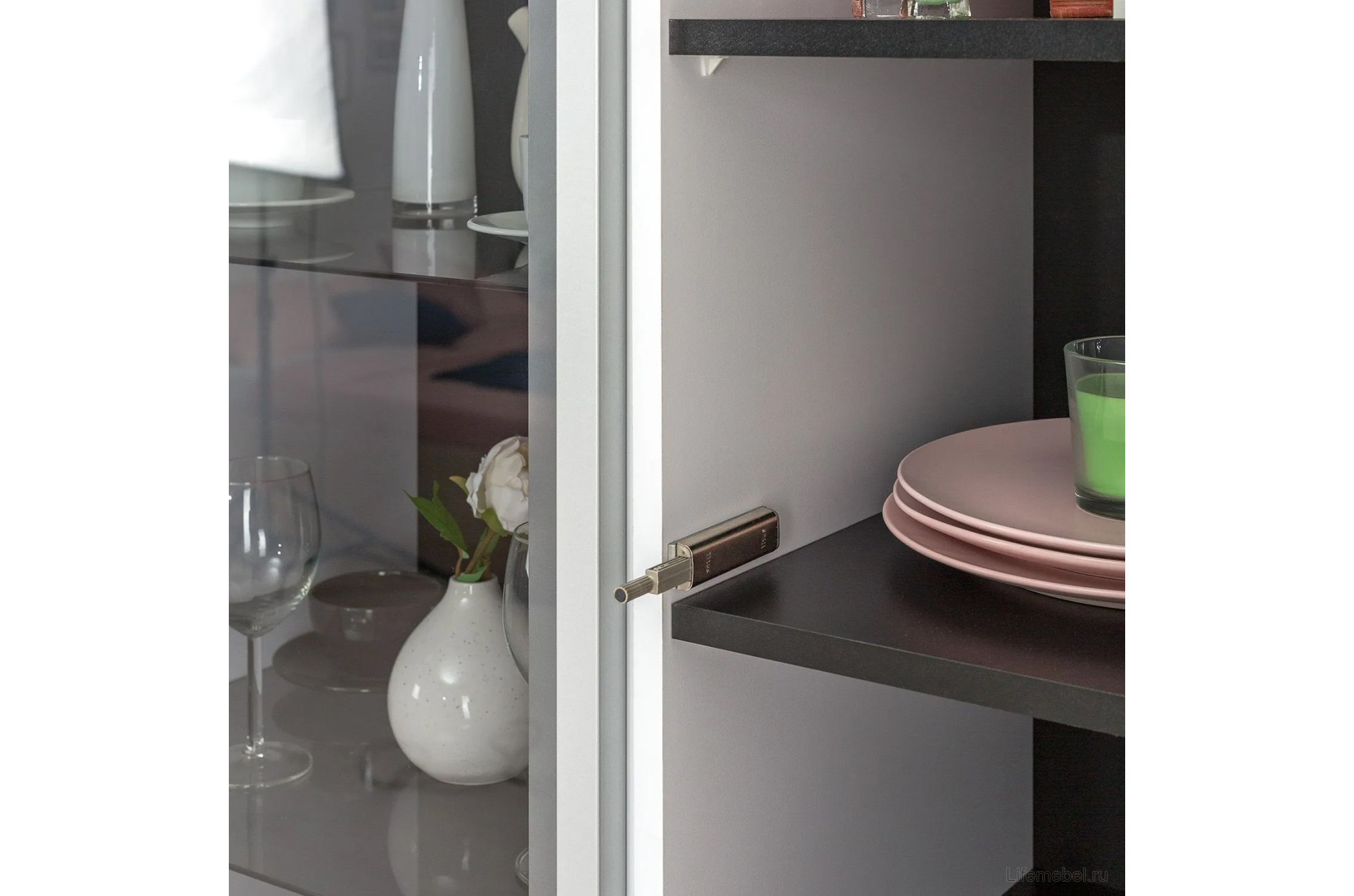 Модульная гостиная Сейдиль белый премиум / черный / белый глянец комплектация 2