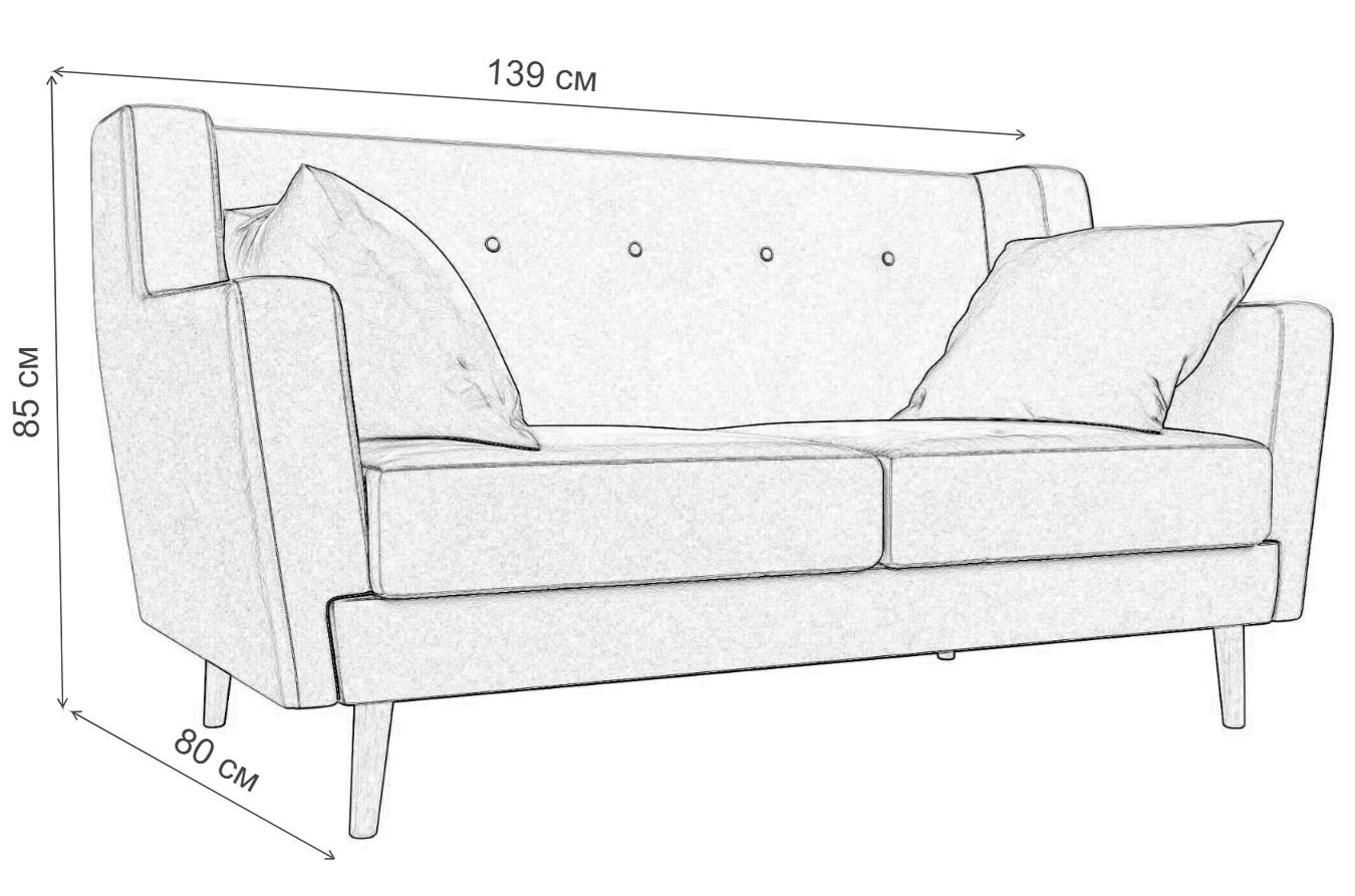 Диван Брайтон 2 черный велюр