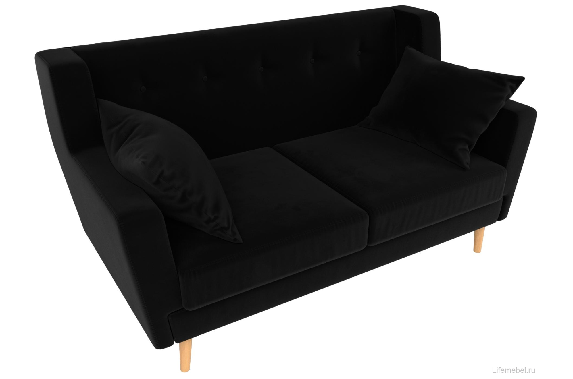 Диван Брайтон 2 черный велюр