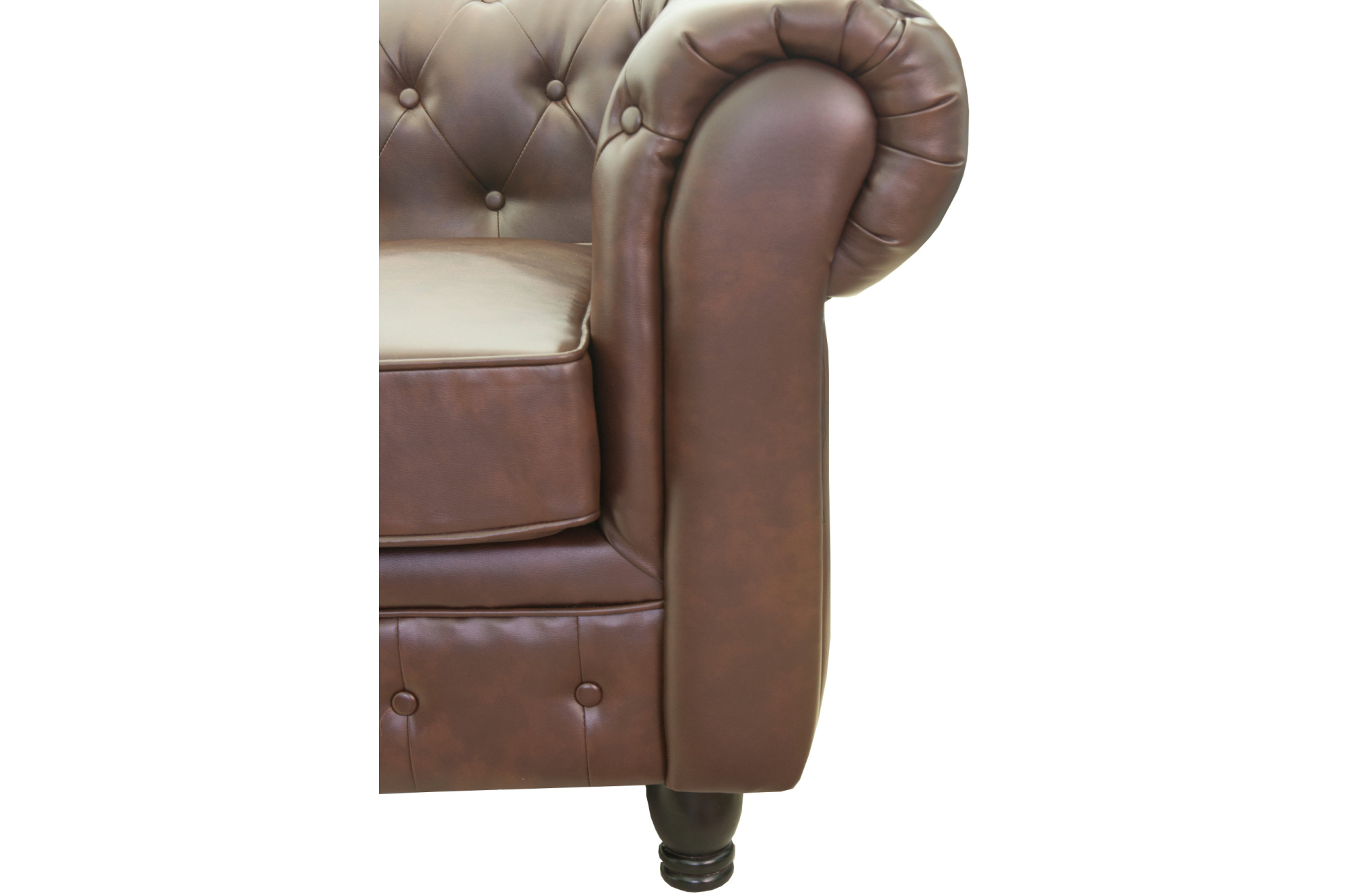 Диван Chesterfield трехместный коричневый