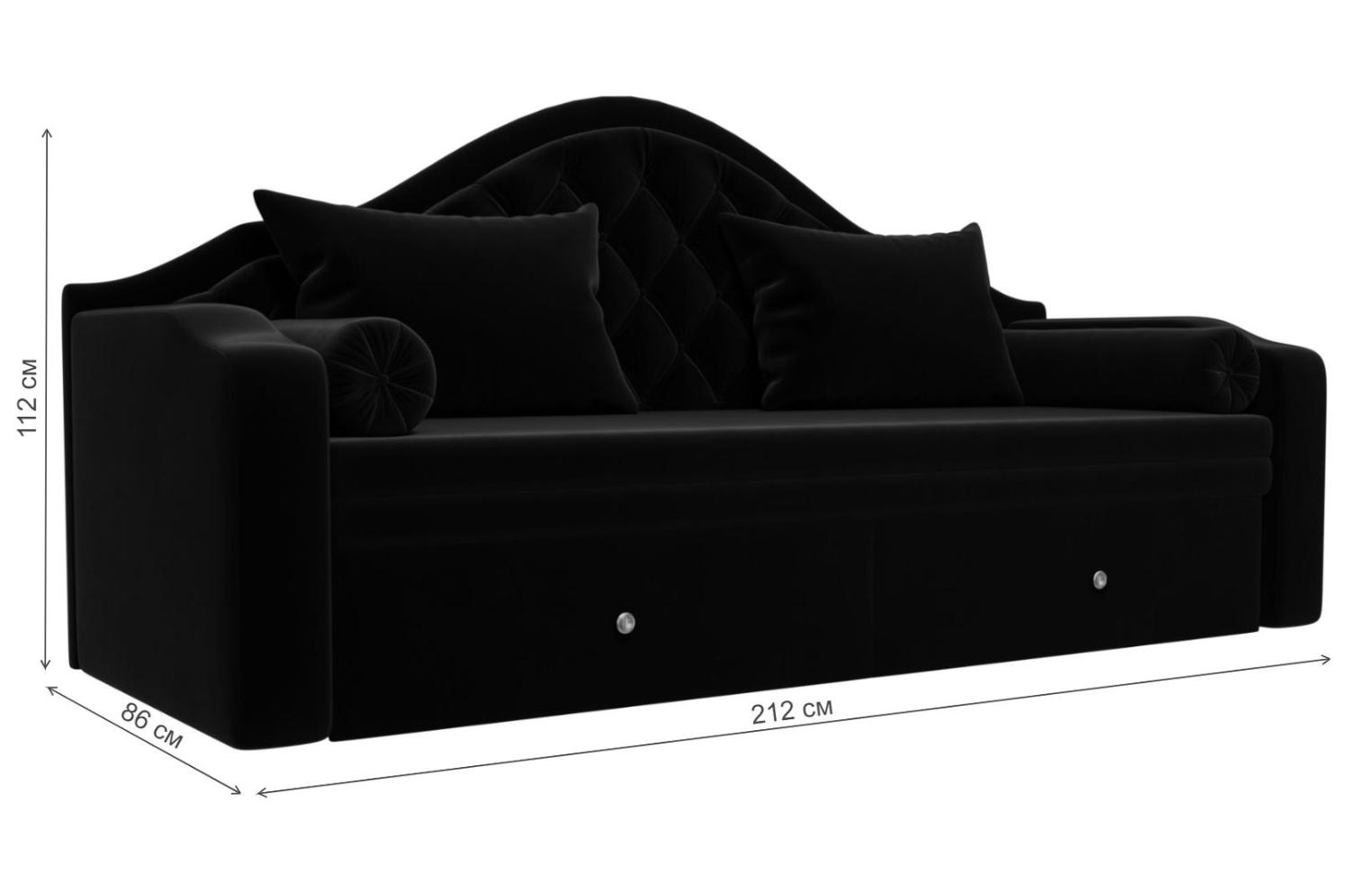 Диван детский Сойер велюр MR черный