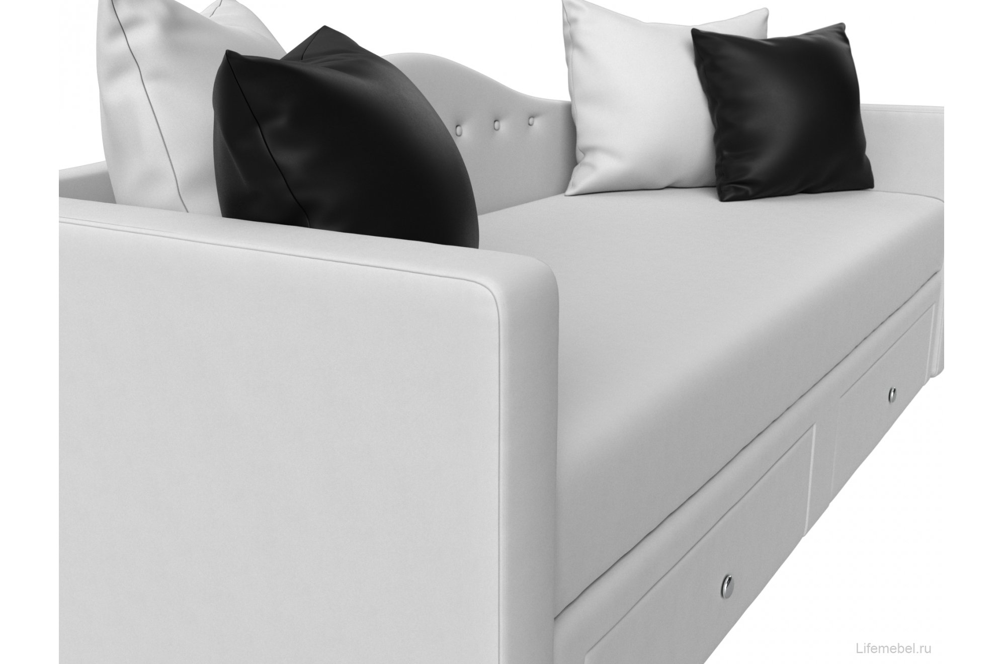 Диван Дориан экокожа белый / черный