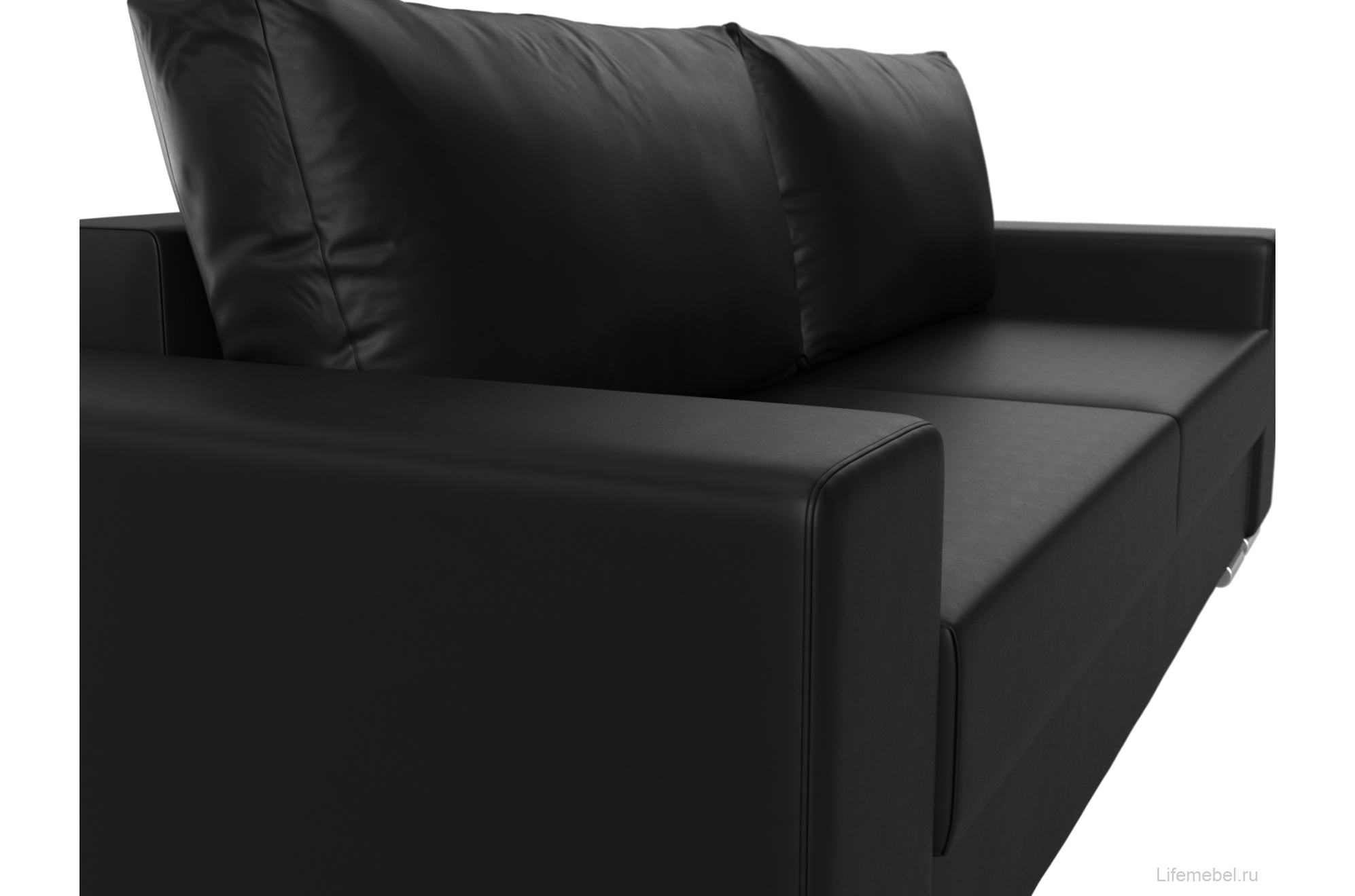 Диван Дрезден черная экокожа
