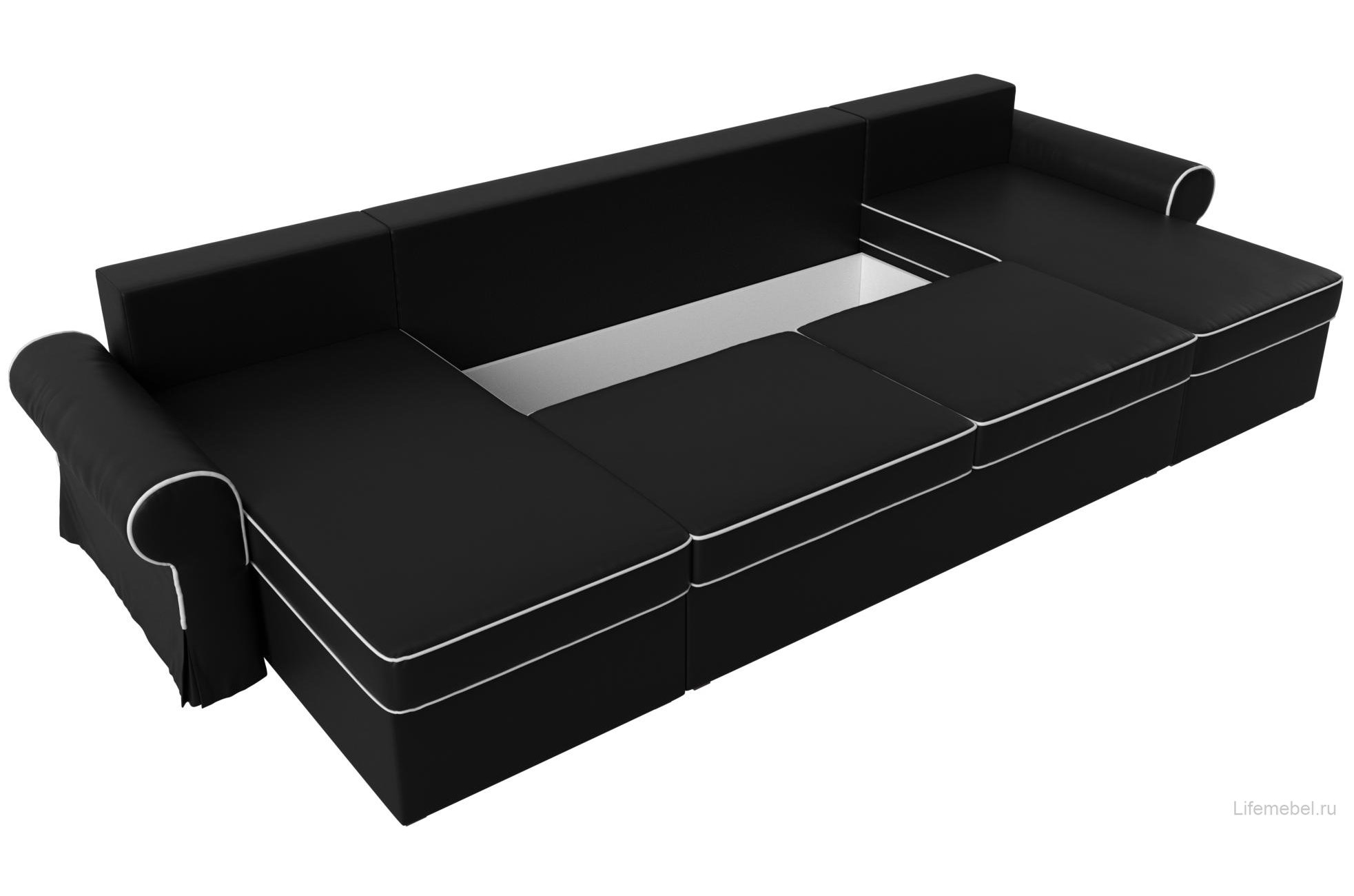 Диван Элис черная экокожа