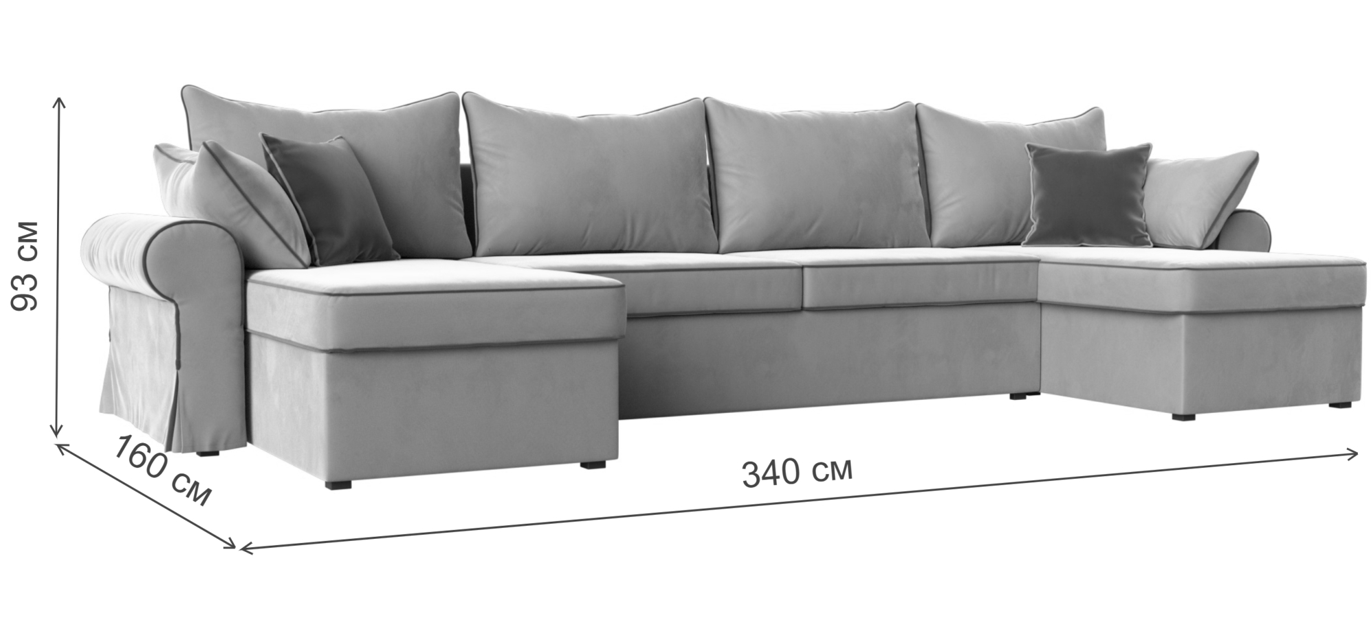 Диван Элис черная экокожа