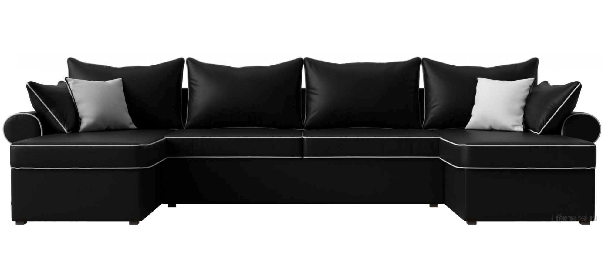 Диван Элис черная экокожа
