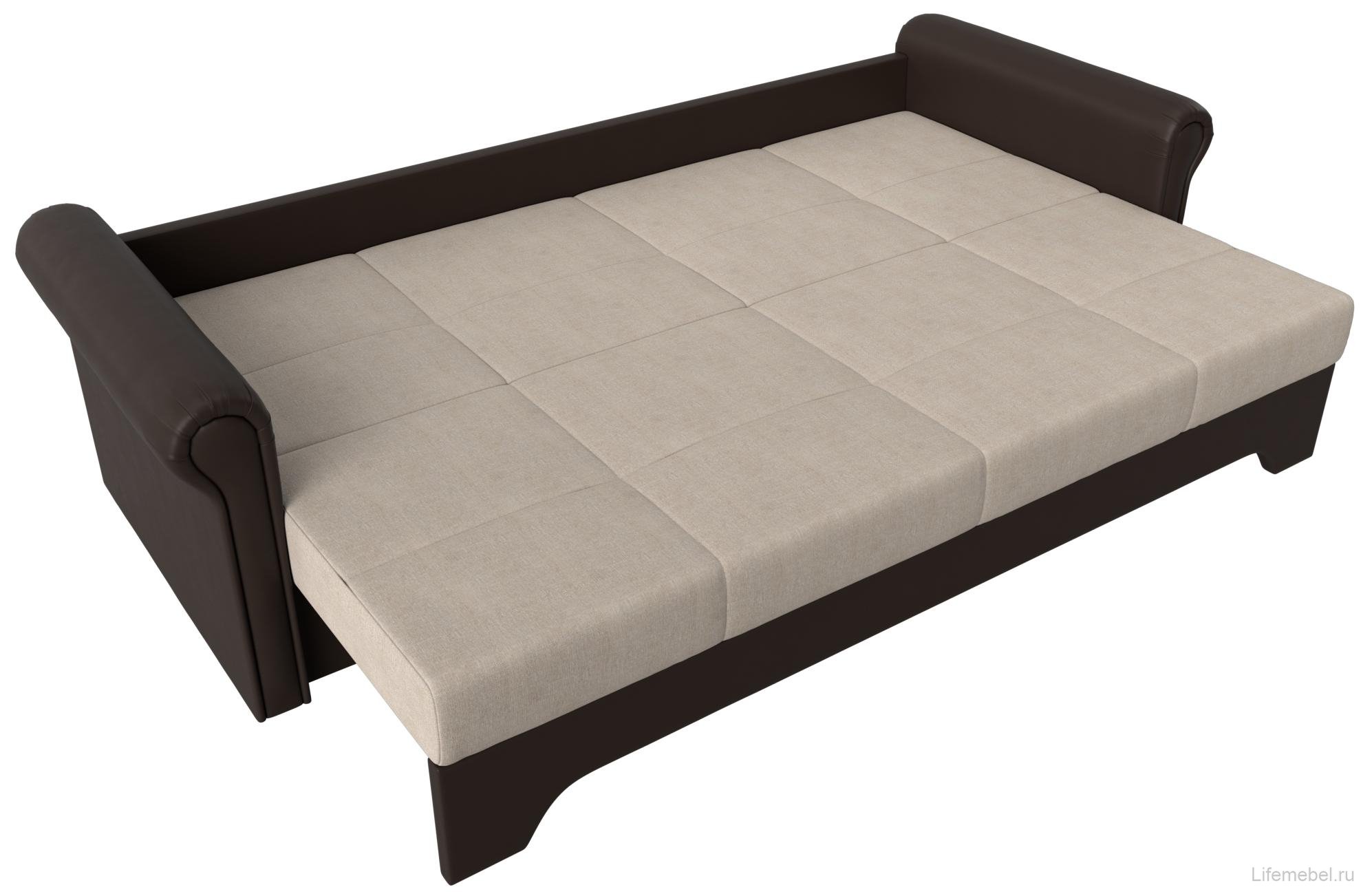 Диван Европа бежевая / коричневая рогожка