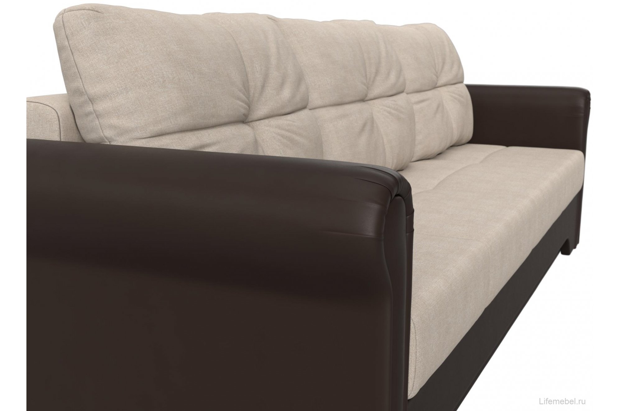 Диван Европа бежевая / коричневая рогожка