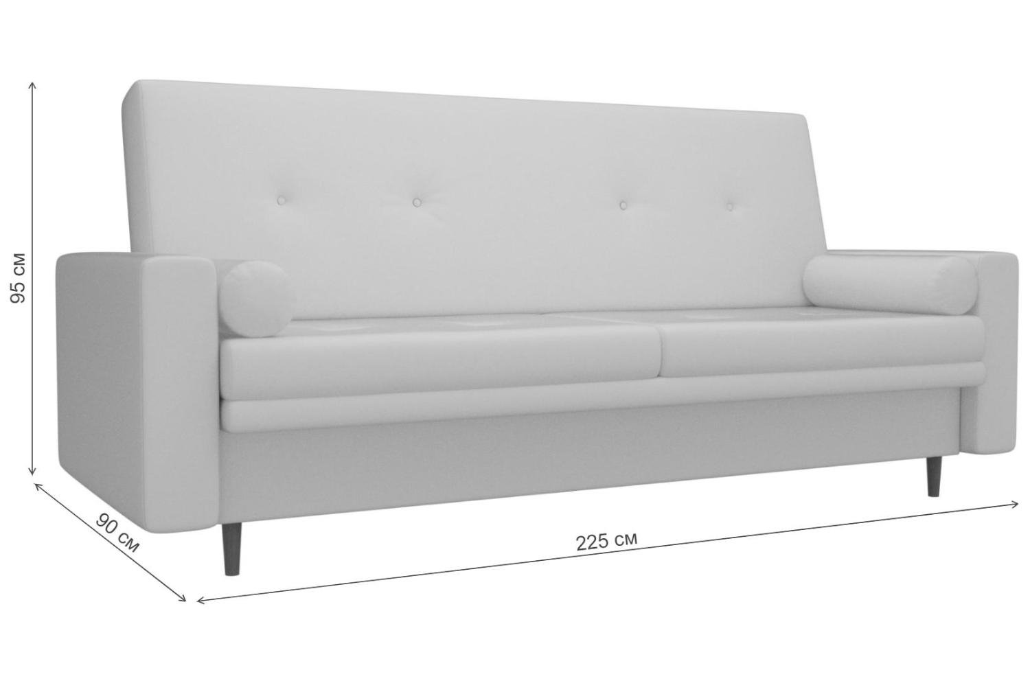 Диван прямой книжка Белфаст эко кожа белый