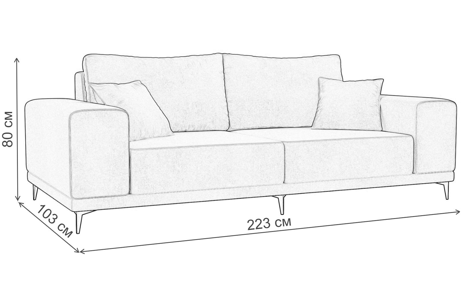 Диван Льюес микровельвет бежевый