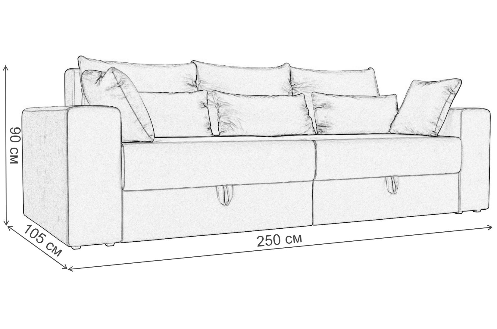 Диван Мэдисон велюр коричневый