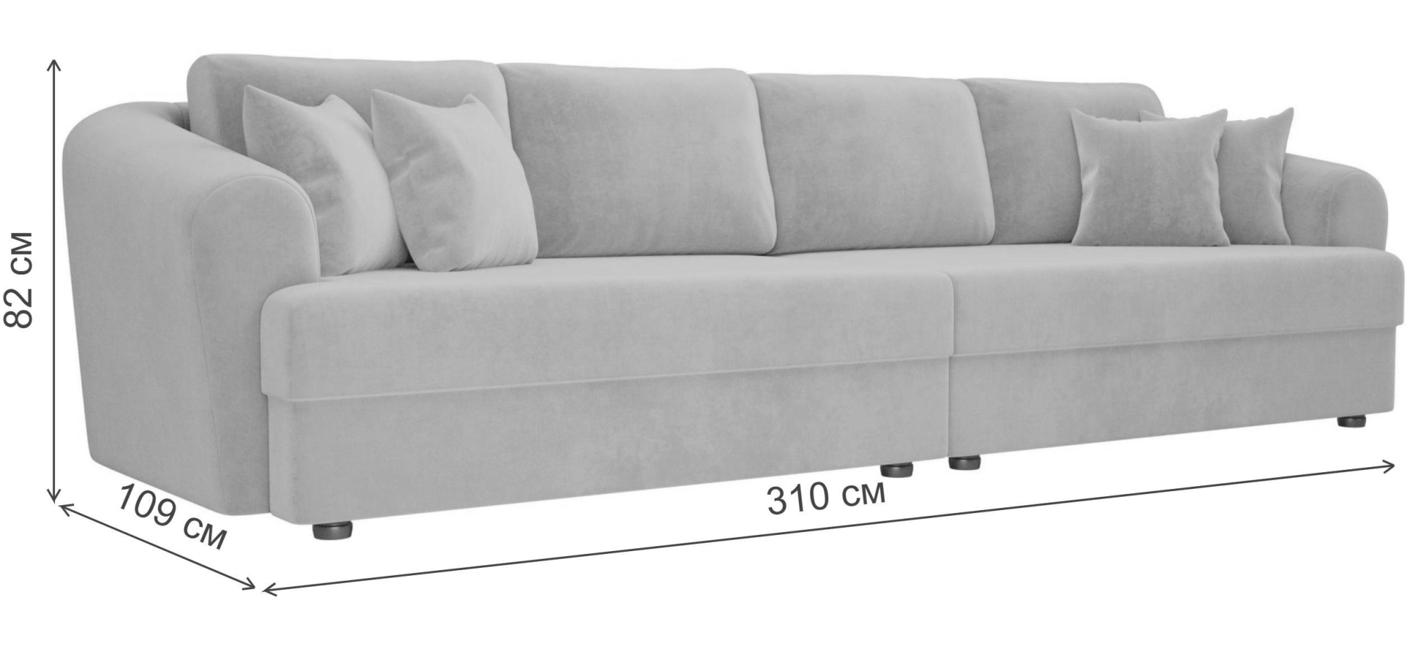 Диван Милтон велюр черный