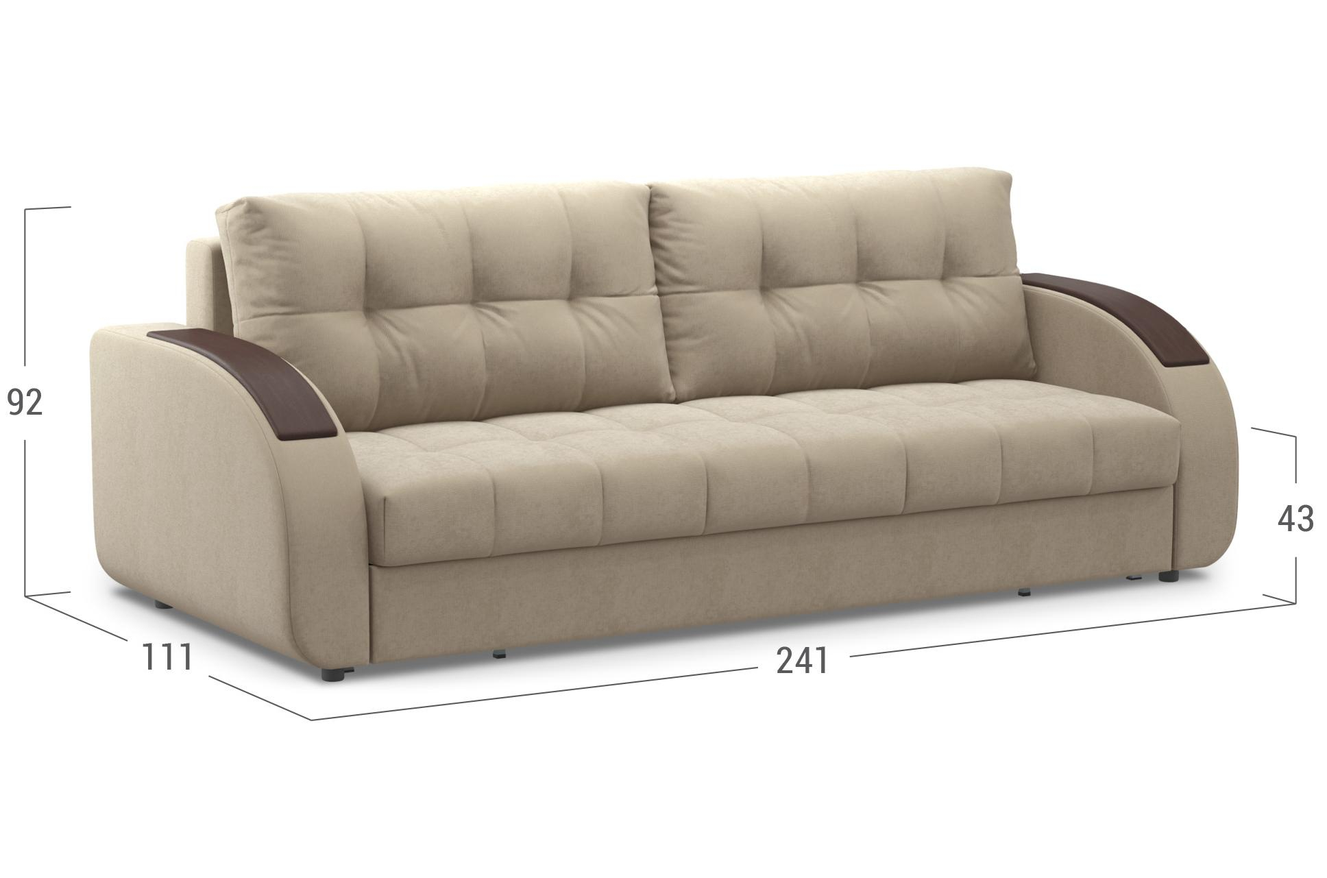 Диван Moon Family 109/Т32 Lux 003141 со спальным местом 160 велюр бежевый 74-70