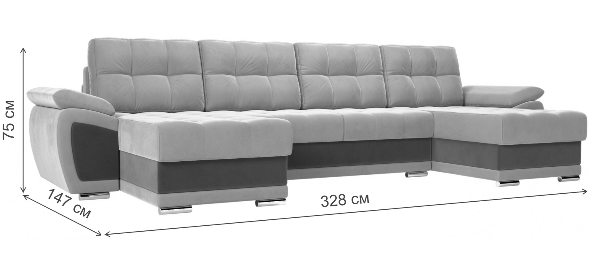 Диван Нэстор черный / сиреневый микровельвет