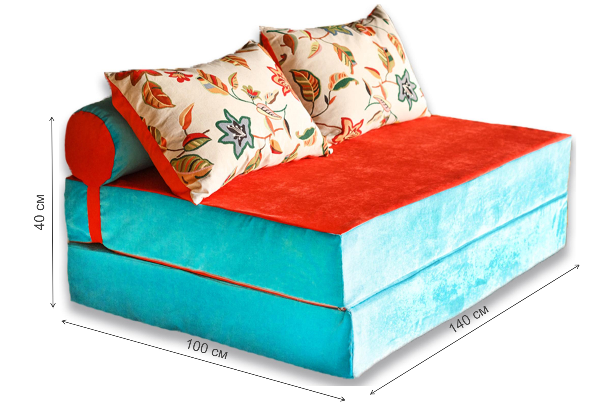 Диван PuzzleBag XL бирюзовый