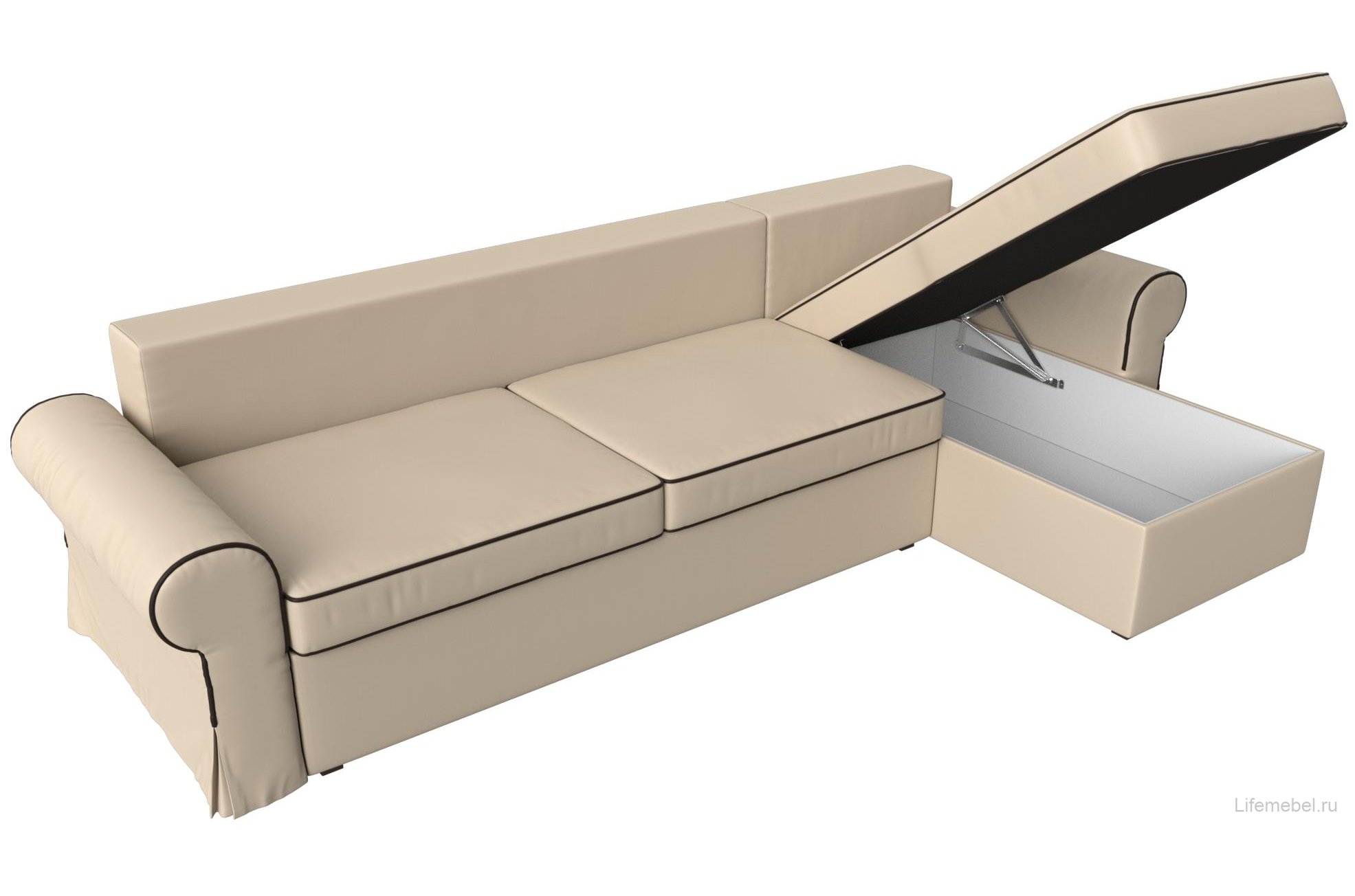 Диван Элис правый бежевая экокожа