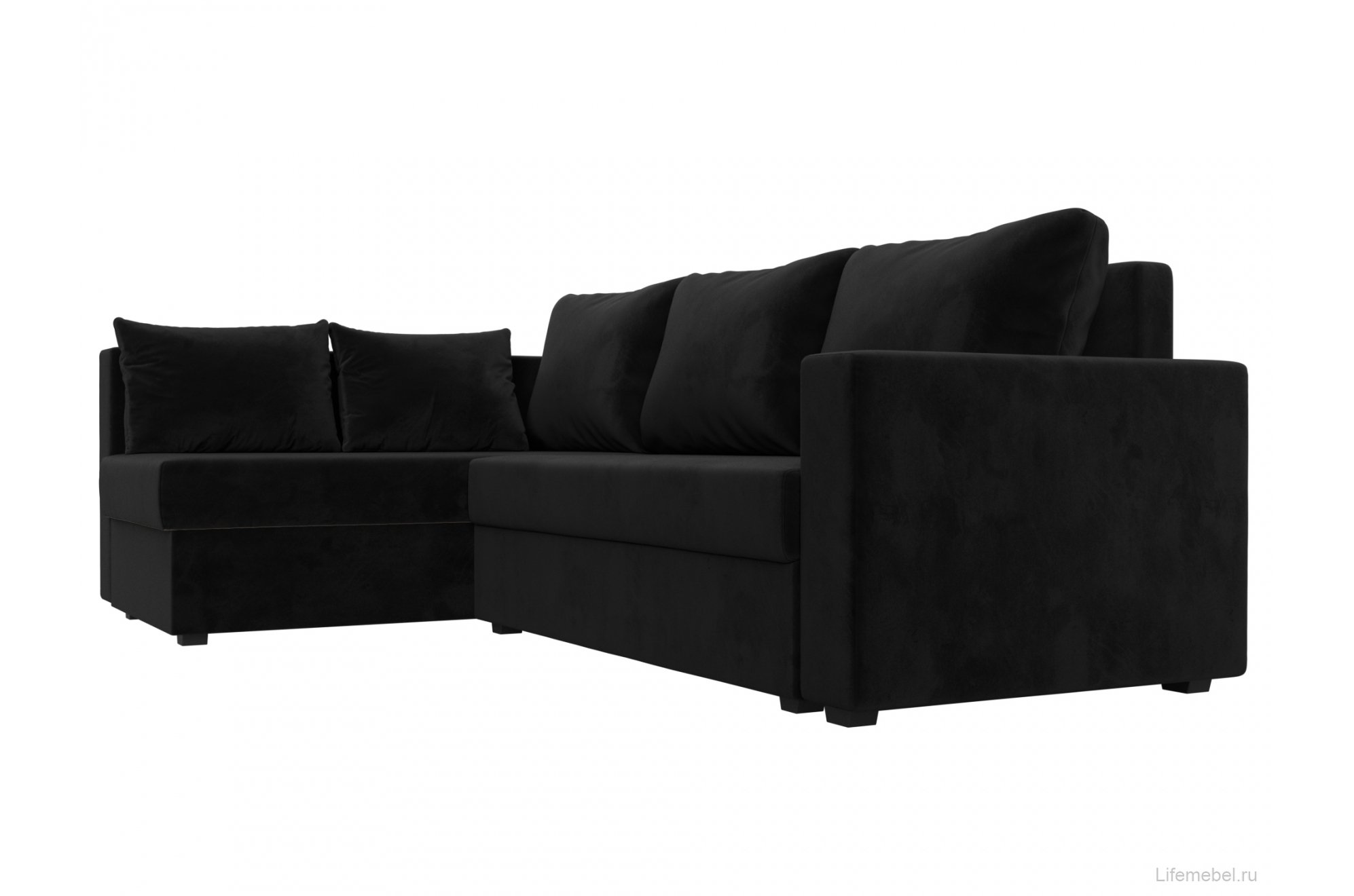 Диван угловой Мансберг левый черный велюр