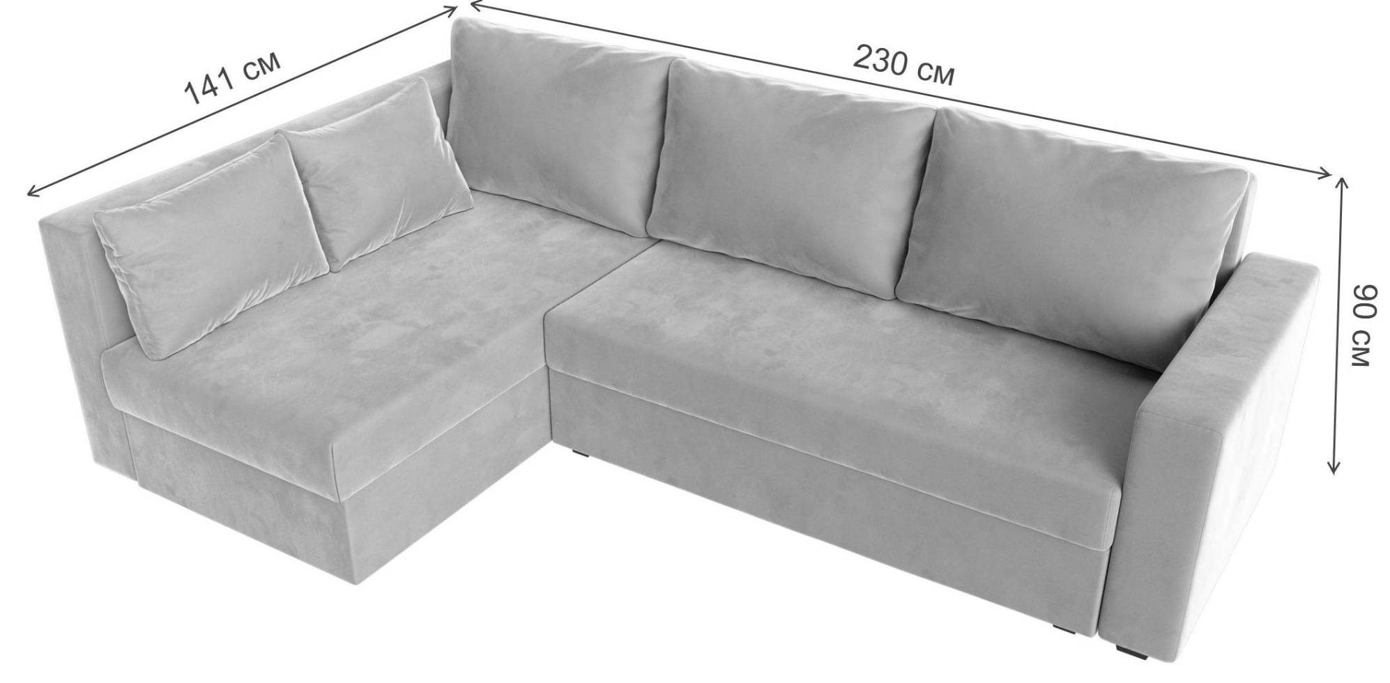 Диван угловой Мансберг левый черный велюр