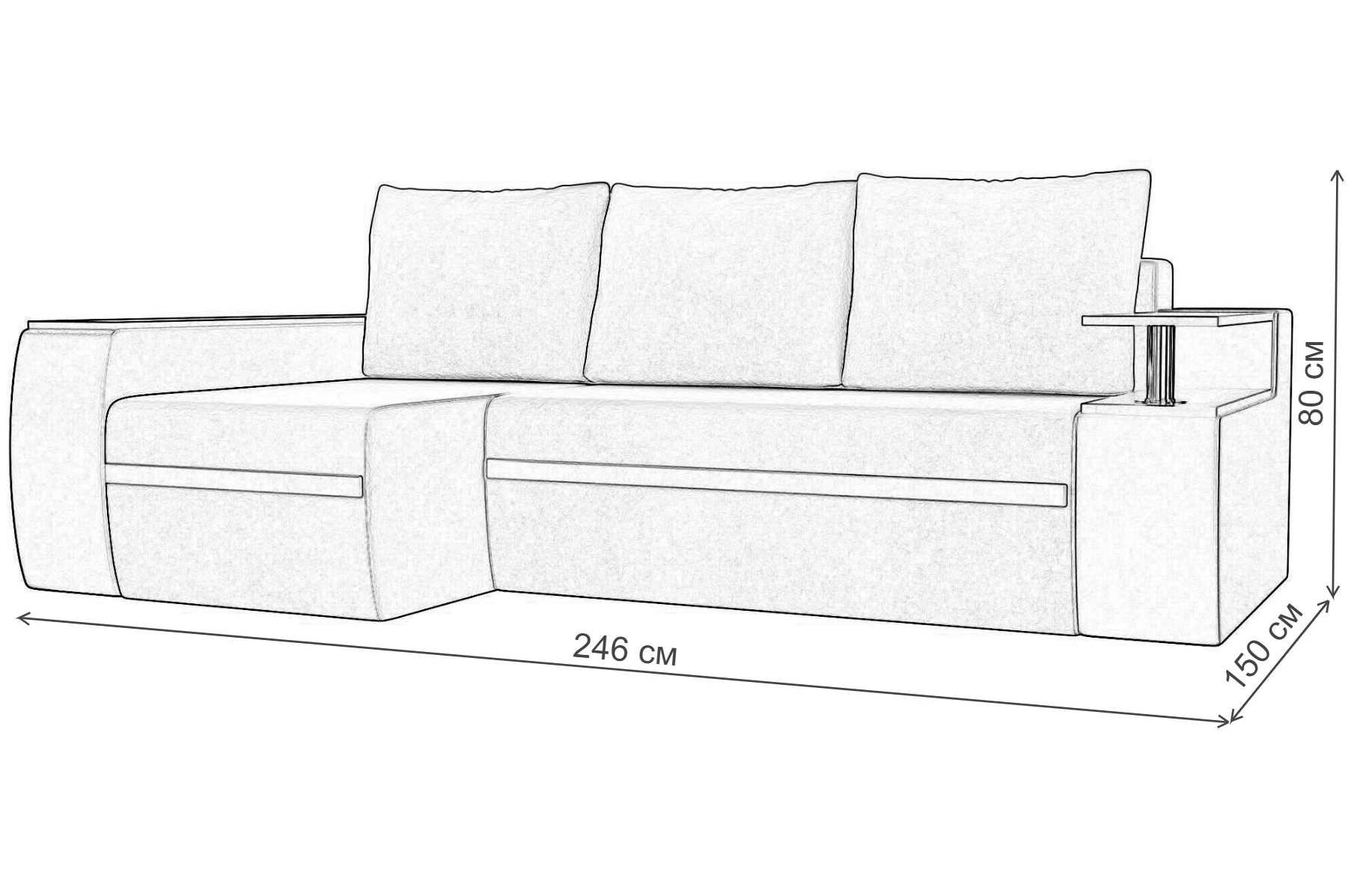 Диван угловой Майами левый корфу 03 / эко кожа бежевая