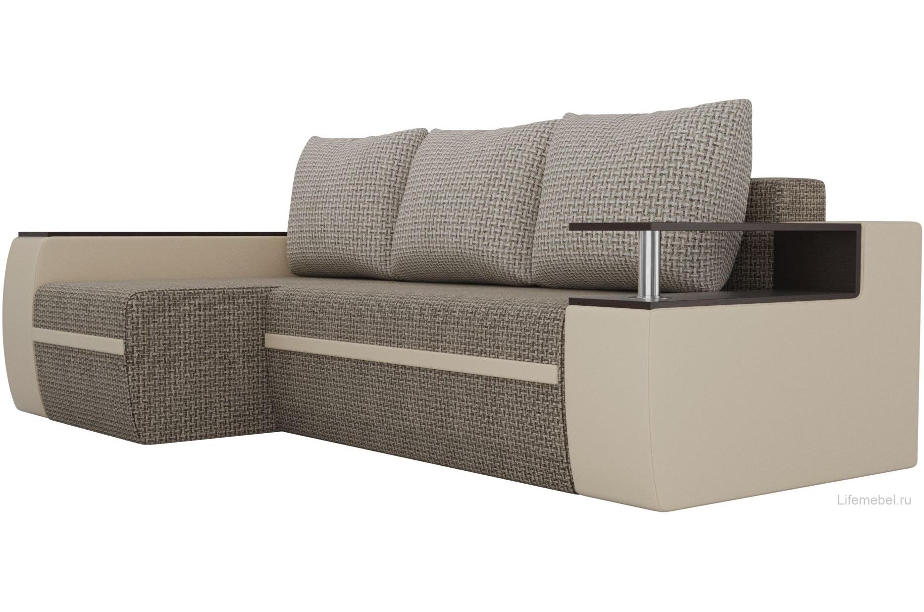 Диван угловой Майами левый корфу 03 / эко кожа бежевая