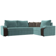 велюр / экокожа бирюзовый / коричневый / коричневый