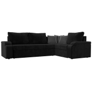 велюр / экокожа серый / черный / черный