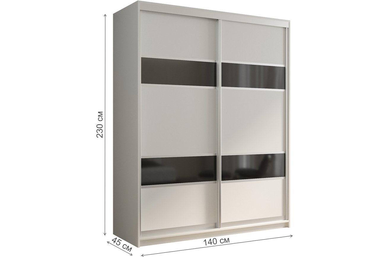 Шкаф-купе Кааппи 7 140х45 белый бриллиант