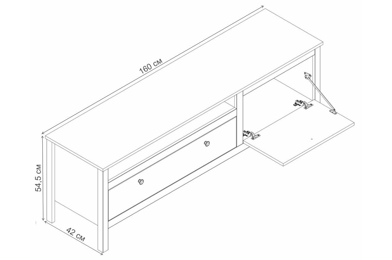 ТВ-тумба Хельга RTV1D1S белый