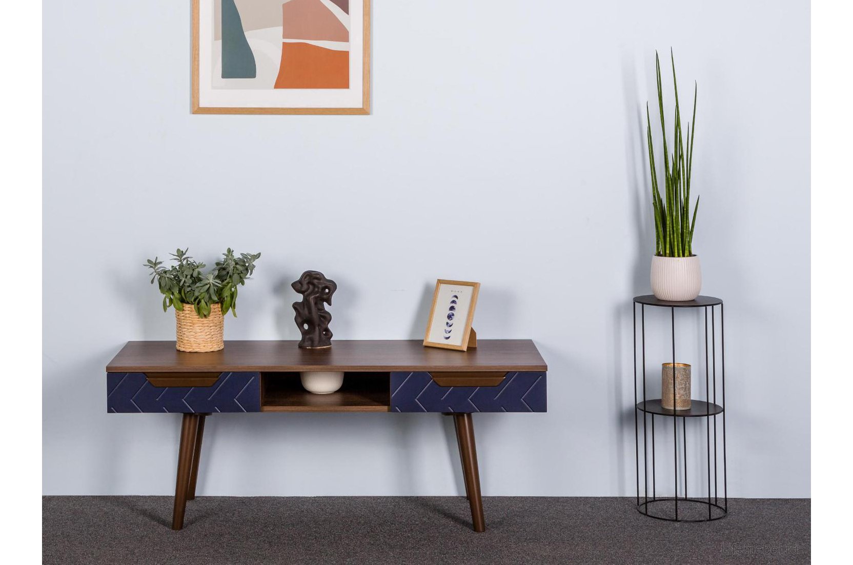 ТВ-тумба Сканди узкая сапфир