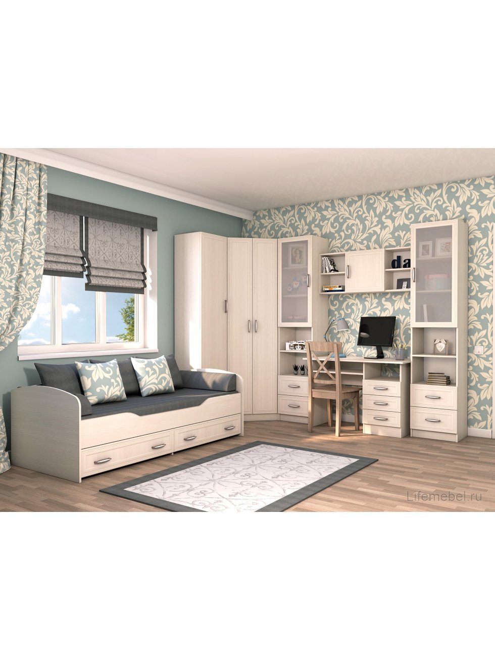 Шкаф-пенал Колибри бодега со стеклом