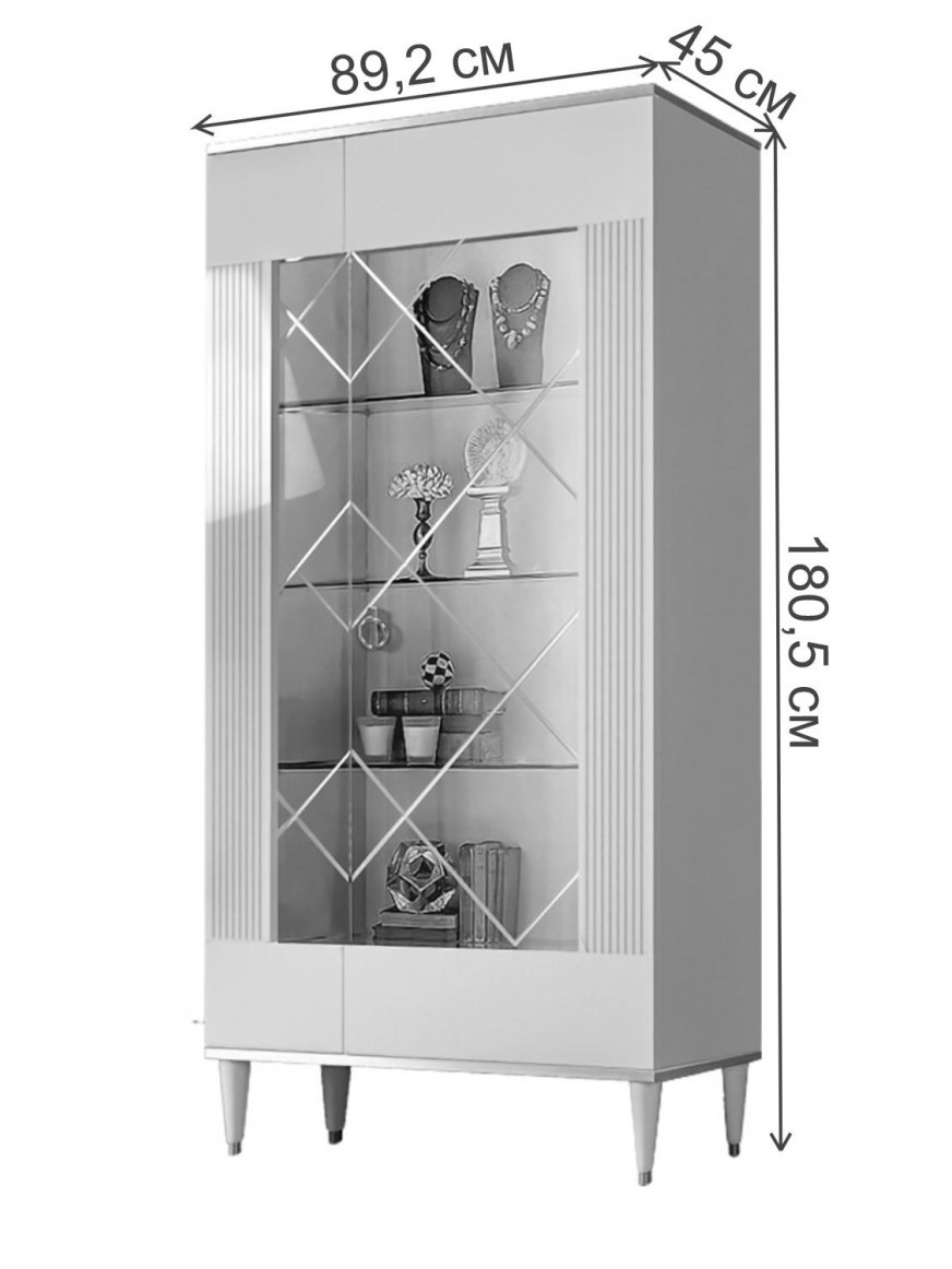 Витрина Rimini Solo правая слоновая кость с золотом