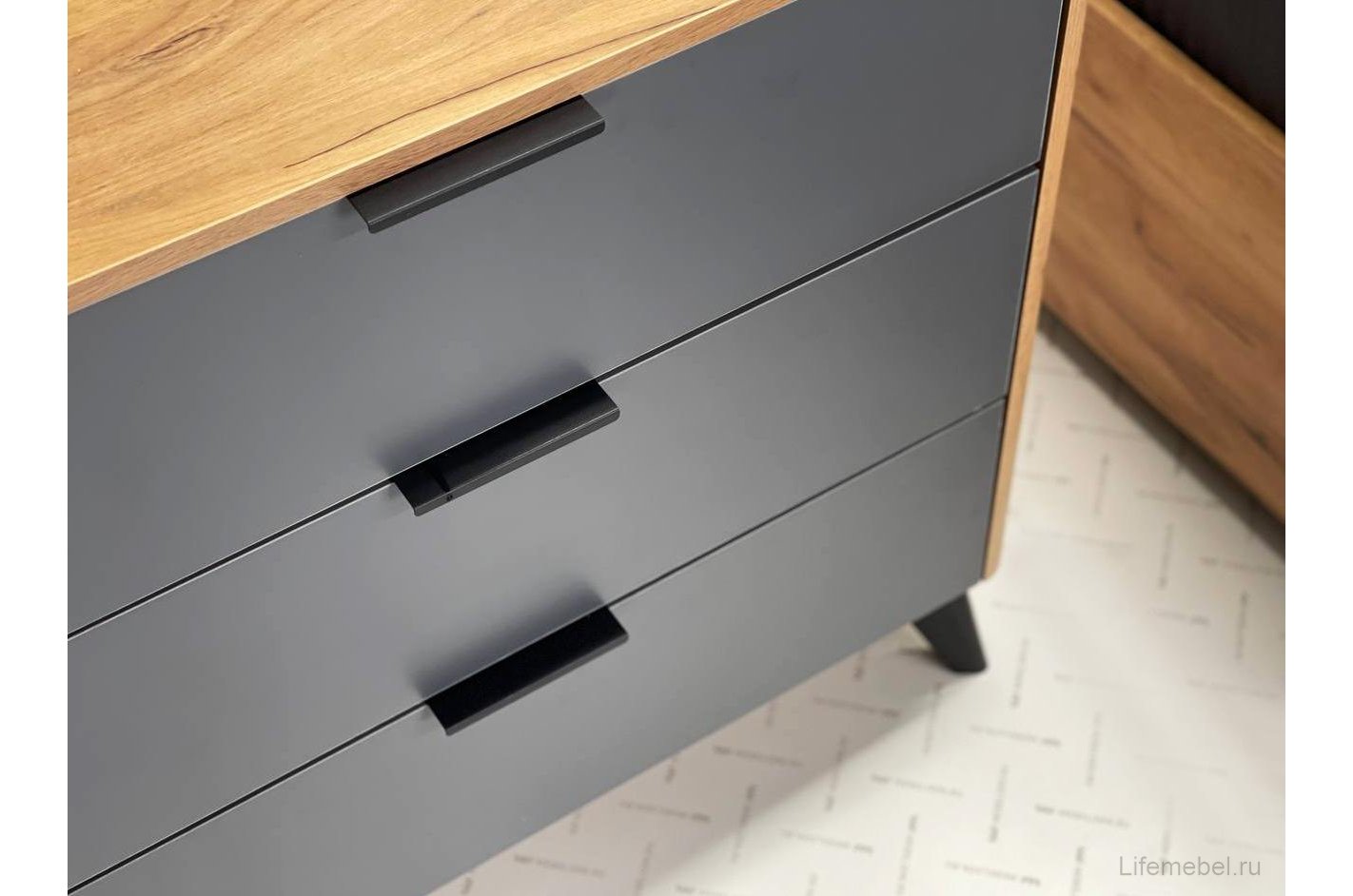 Комод Адам дуб крафт золотой/графит