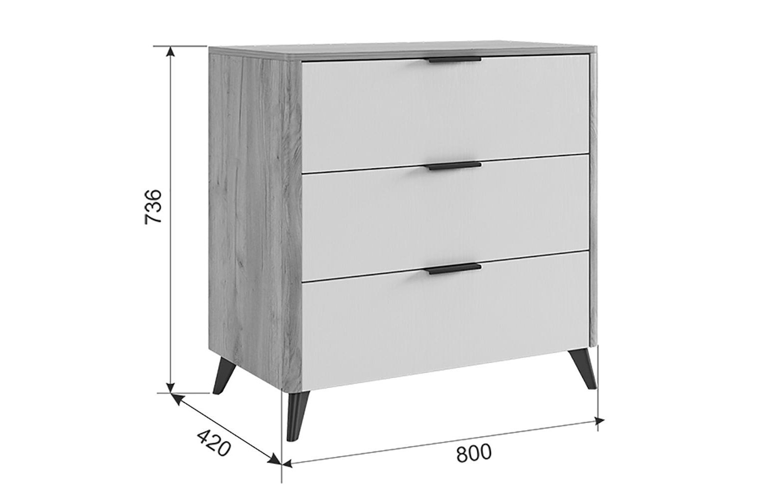 Комод Адам дуб крафт золотой/графит