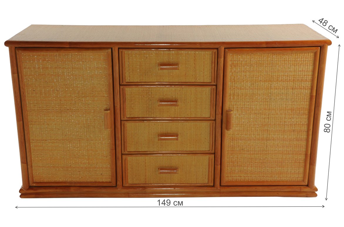 Комод Calamus Rotan 08/32 коньяк