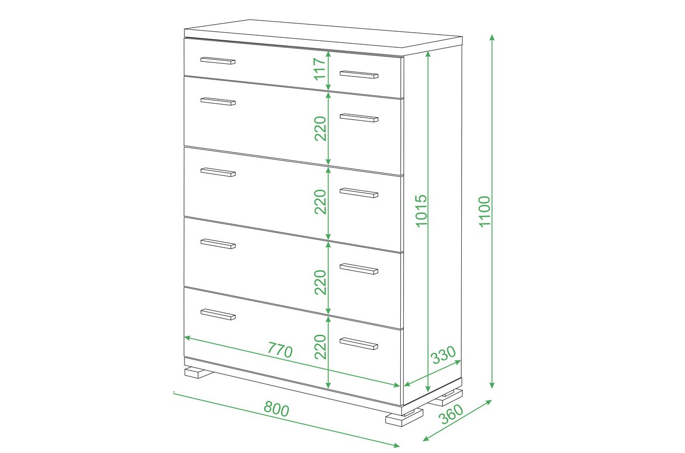 Комод КМ-2 карамель / венге
