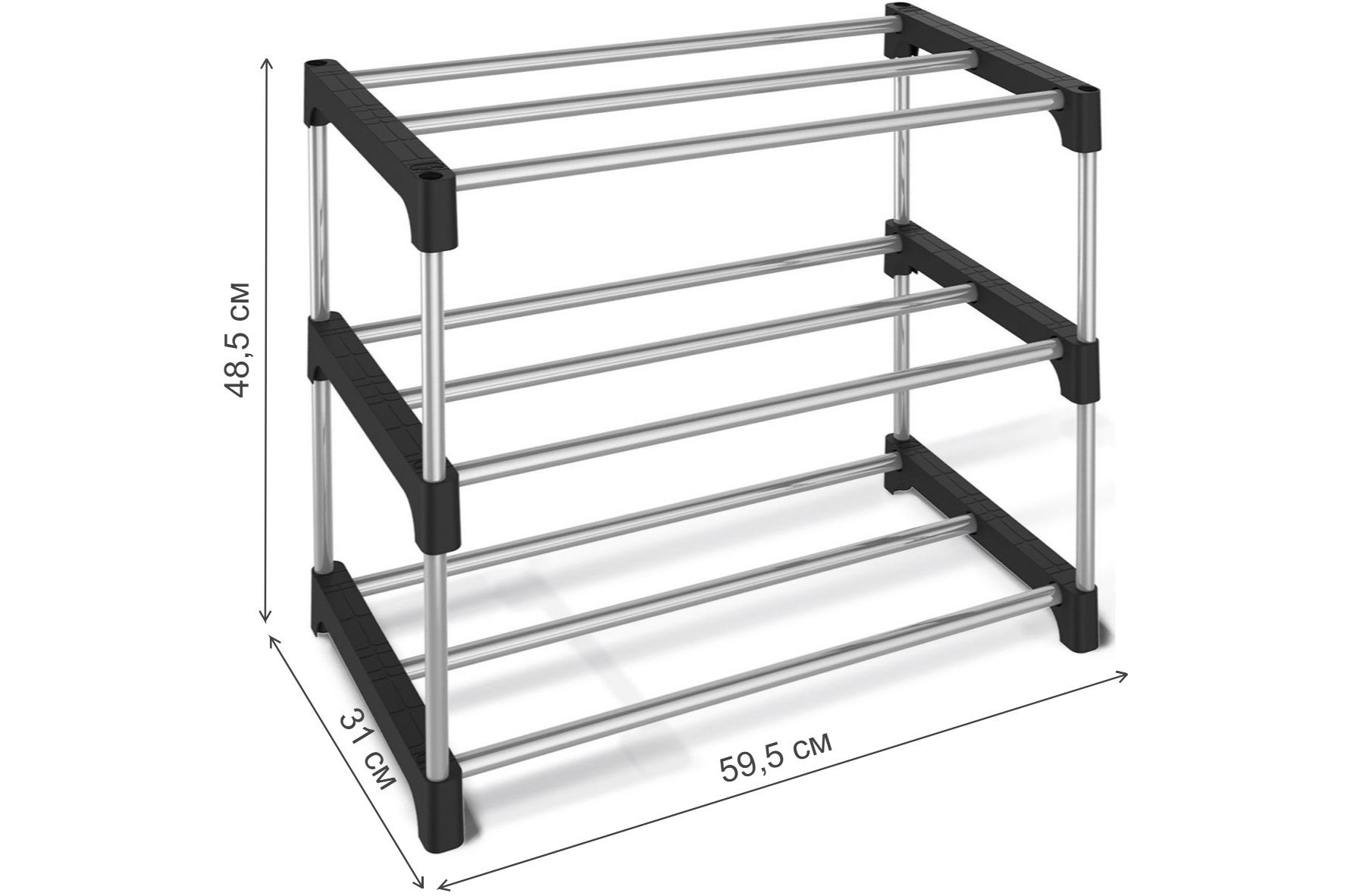 Обувница SHT-SR6 черная / хром лак