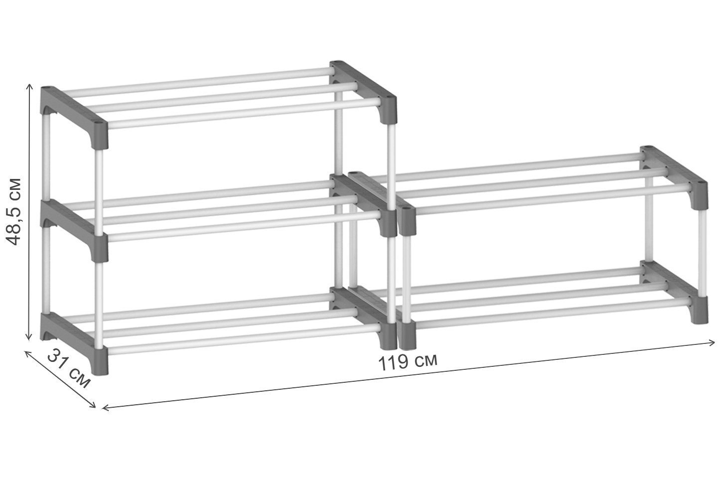 Обувница SHT-SR6-P/SR3-P серый / темно-серый