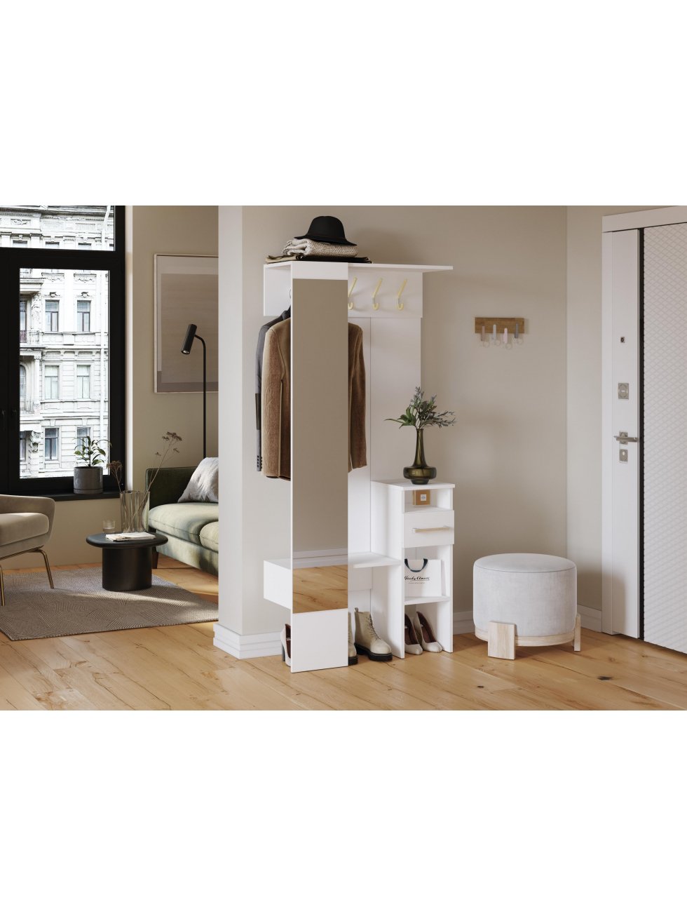 Готовая прихожая Рогес белая