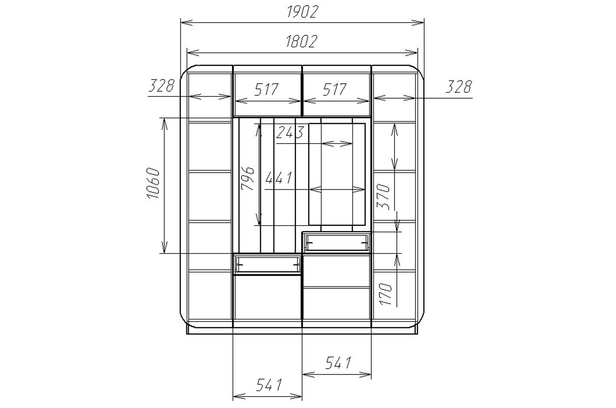 Прихожая Мебелеф 5 ясень шимо темный / черный