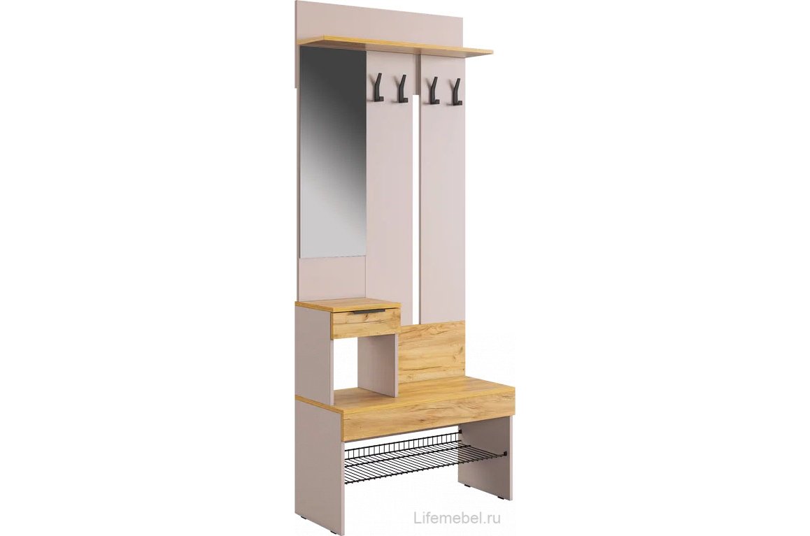 Модульная прихожая Баско К9 кашемир / дуб крафт золотой комплектация 9