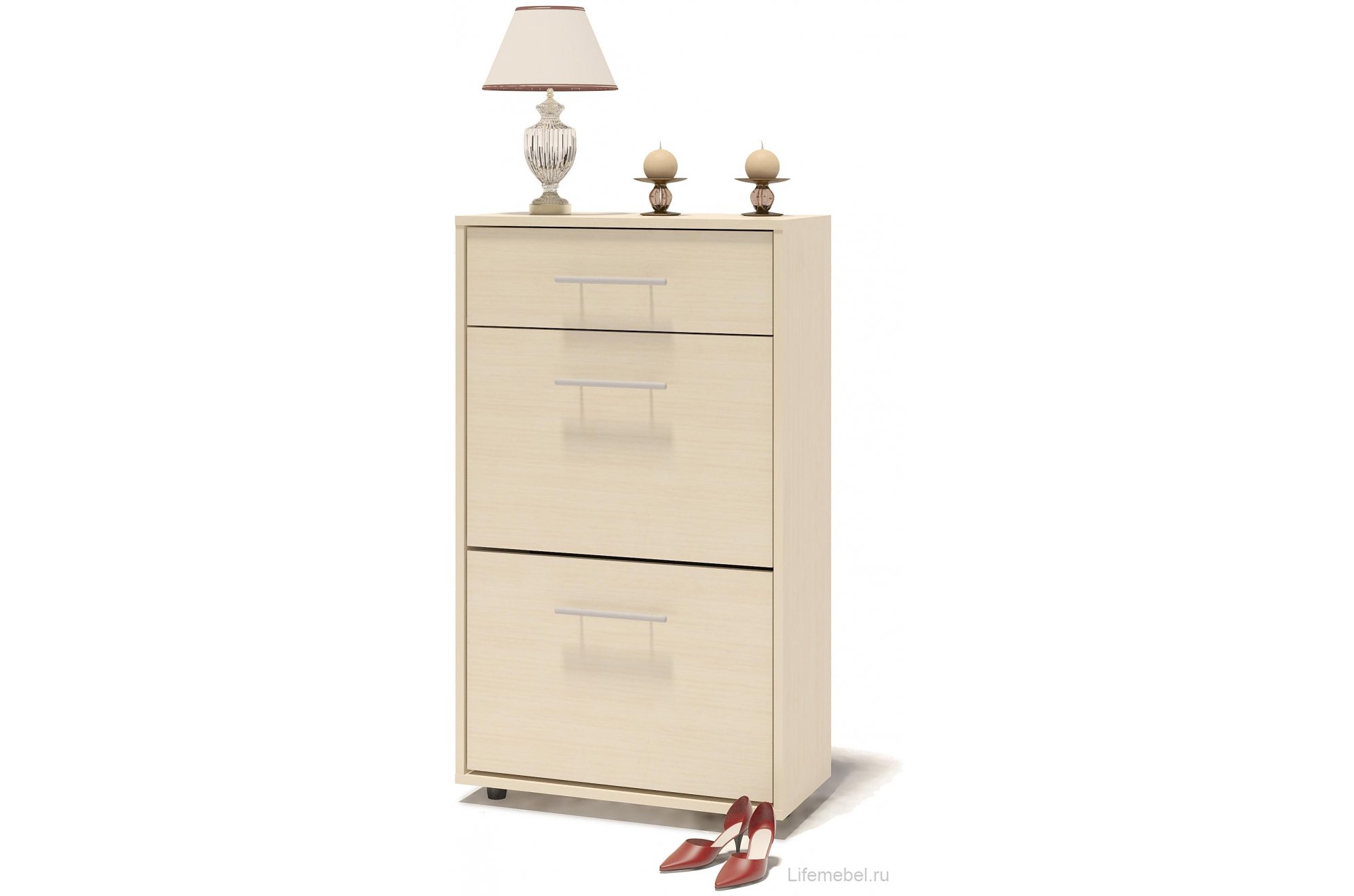 Модульная прихожая ШО-1 + ПЗ-3 + ТП-2 беленый дуб комплектация 6